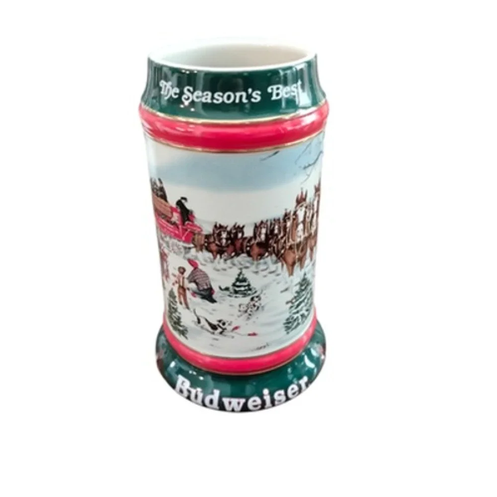 Vintage 1991 Budweiser Holiday Stein The‎ Season's Best Clydesdales Ceramarte
